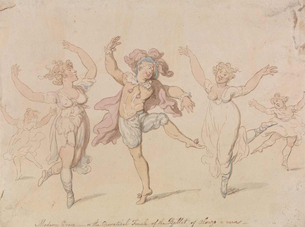 Moderne gratie... Het ballet van Alonzo e Cara door Thomas Rowlandson