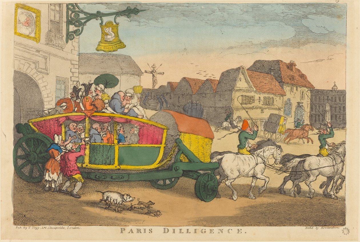 Parijs Diligence door Thomas Rowlandson