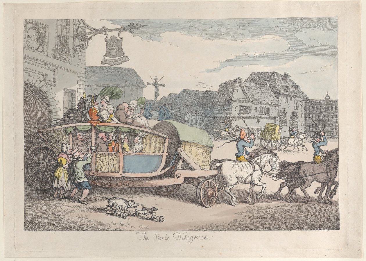 Parijs Diligence, ca. 1810 door Thomas Rowlandson
