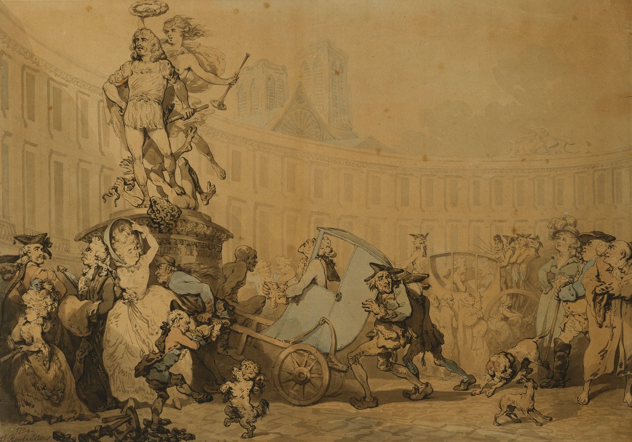 Place Victoire in Parijs, 1784 door Thomas Rowlandson