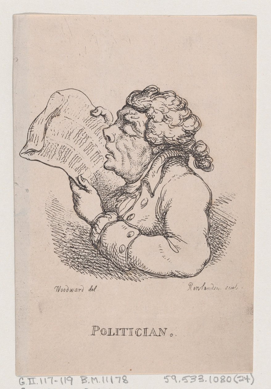 Politicus, april 1808 door Thomas Rowlandson