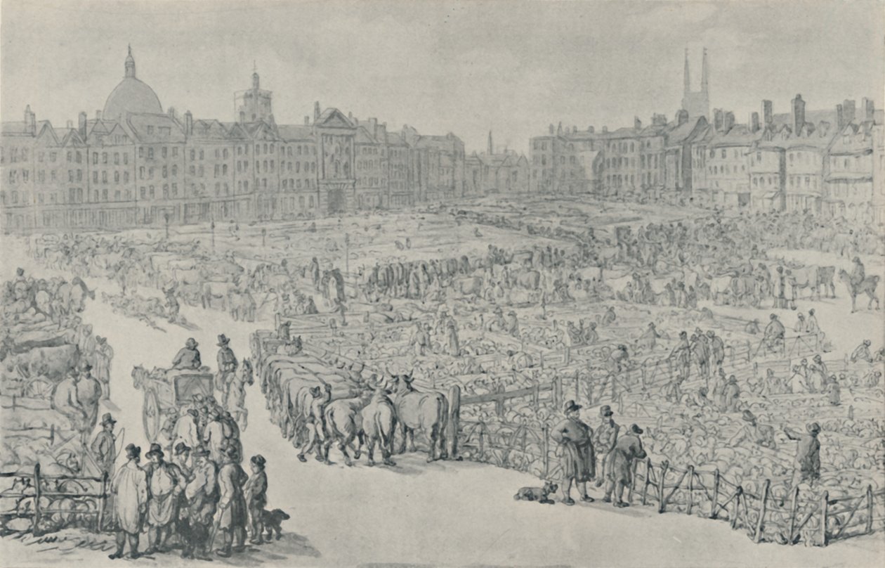 Smithfield Market, 1810, 1920 door Thomas Rowlandson