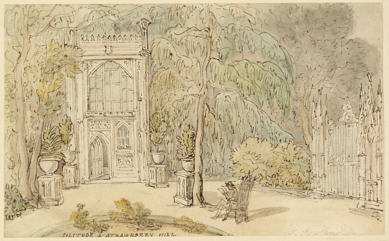 Eenzaamheid bij Strawberry Hill door Thomas Rowlandson