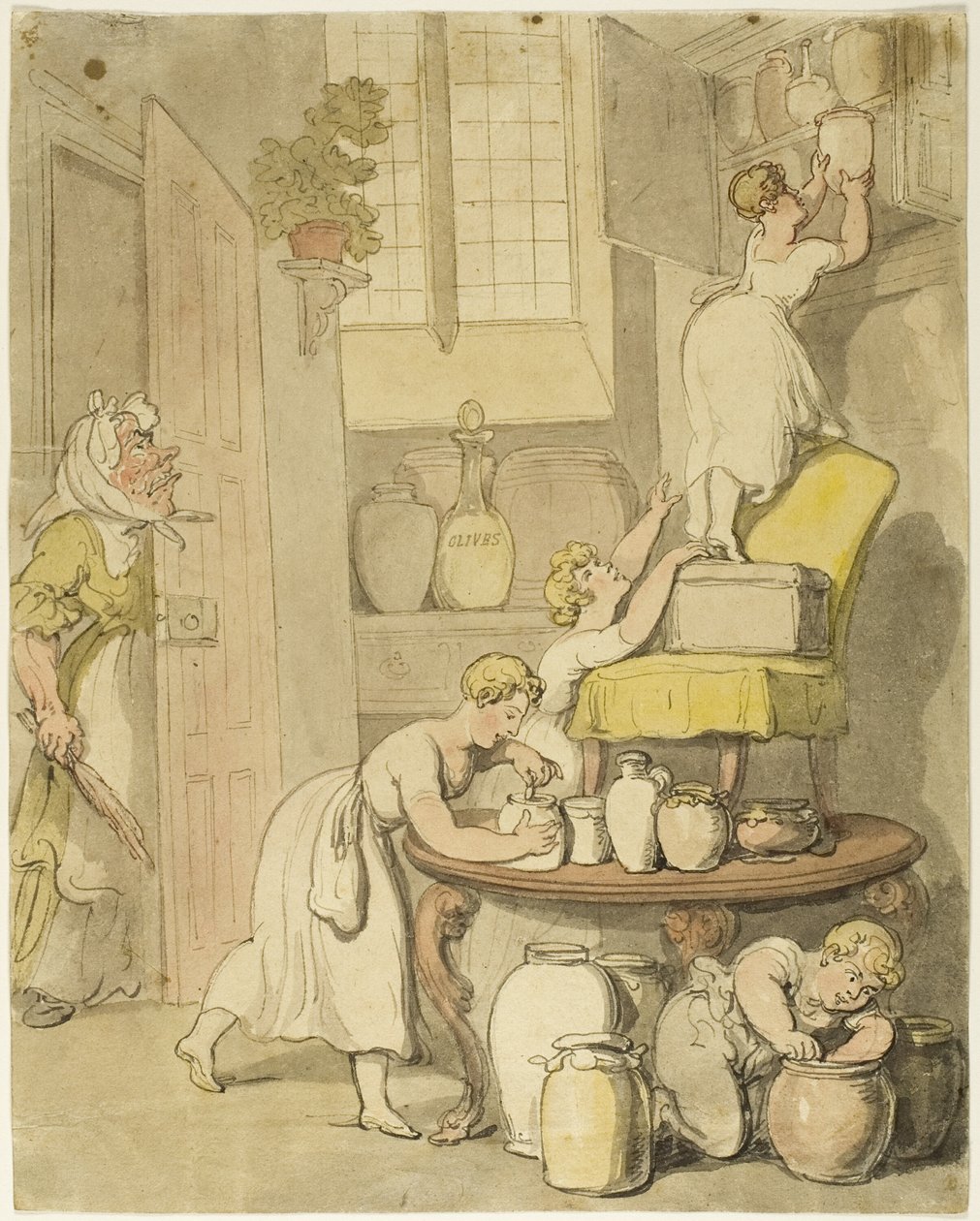 Het Stelen van de Confituren door Thomas Rowlandson