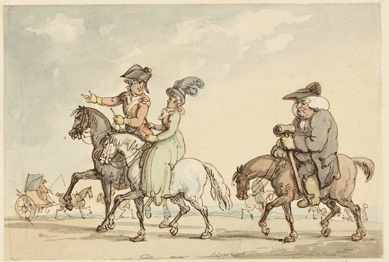 Studie voor Comforts of Bath door Thomas Rowlandson