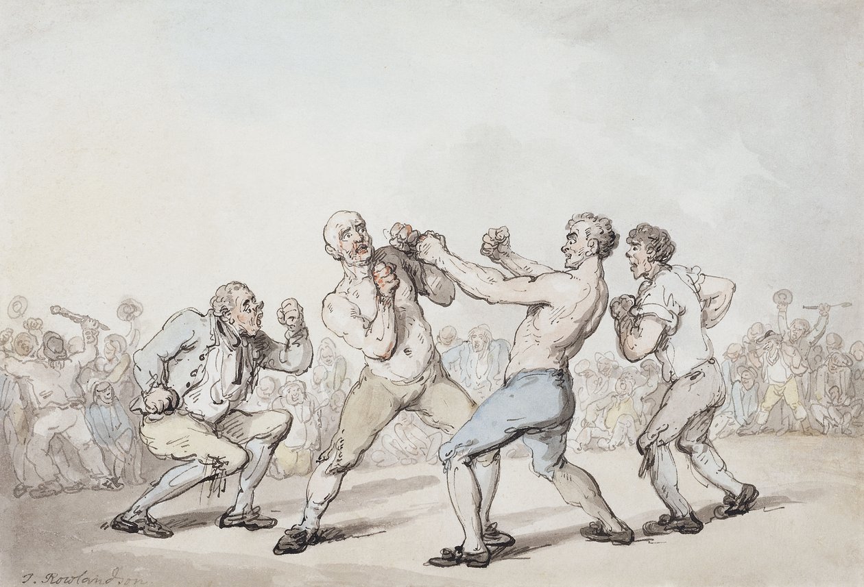 Het bokswedstrijd door Thomas Rowlandson