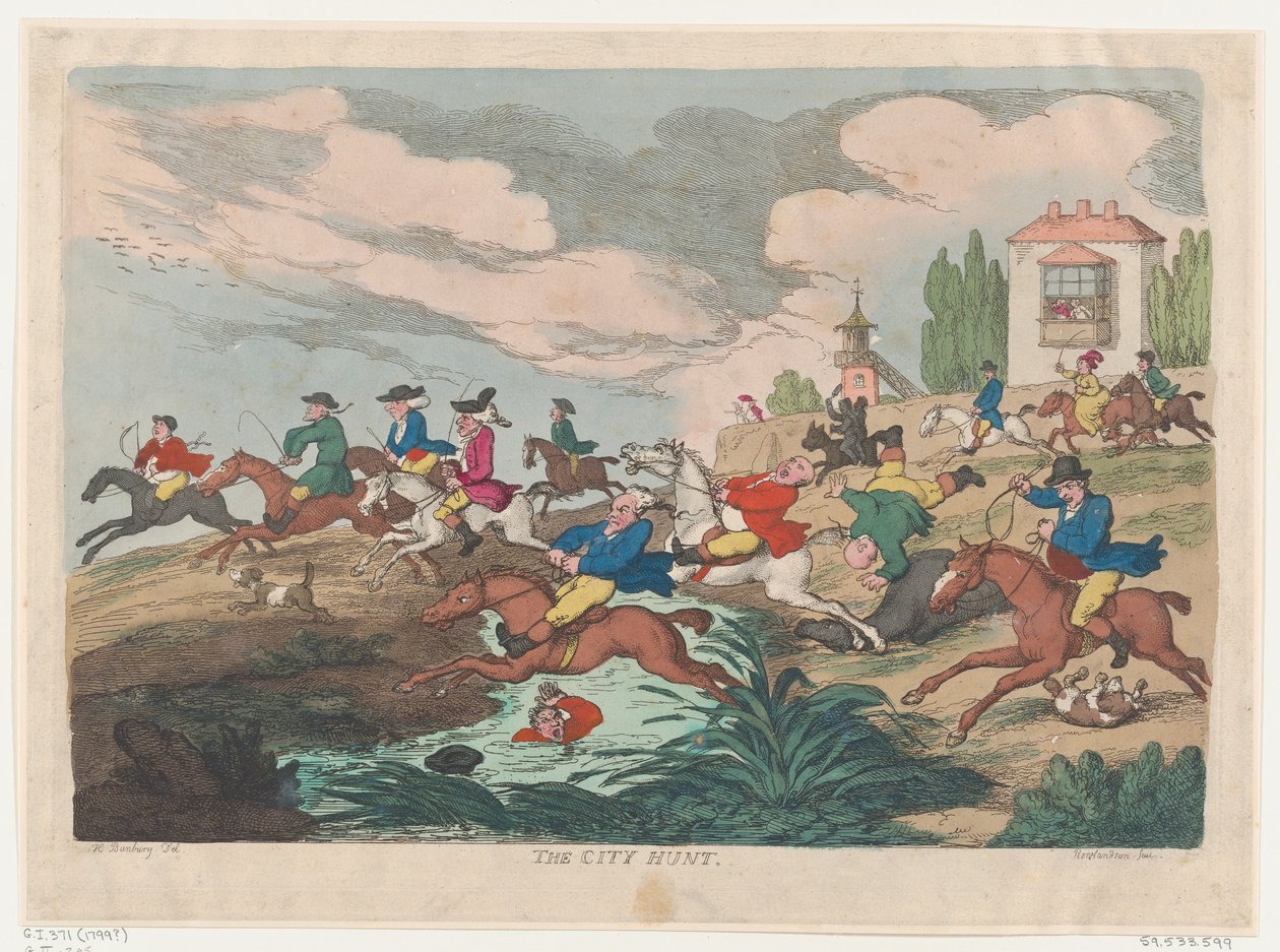 De stadjacht, ca. 1810 door Thomas Rowlandson