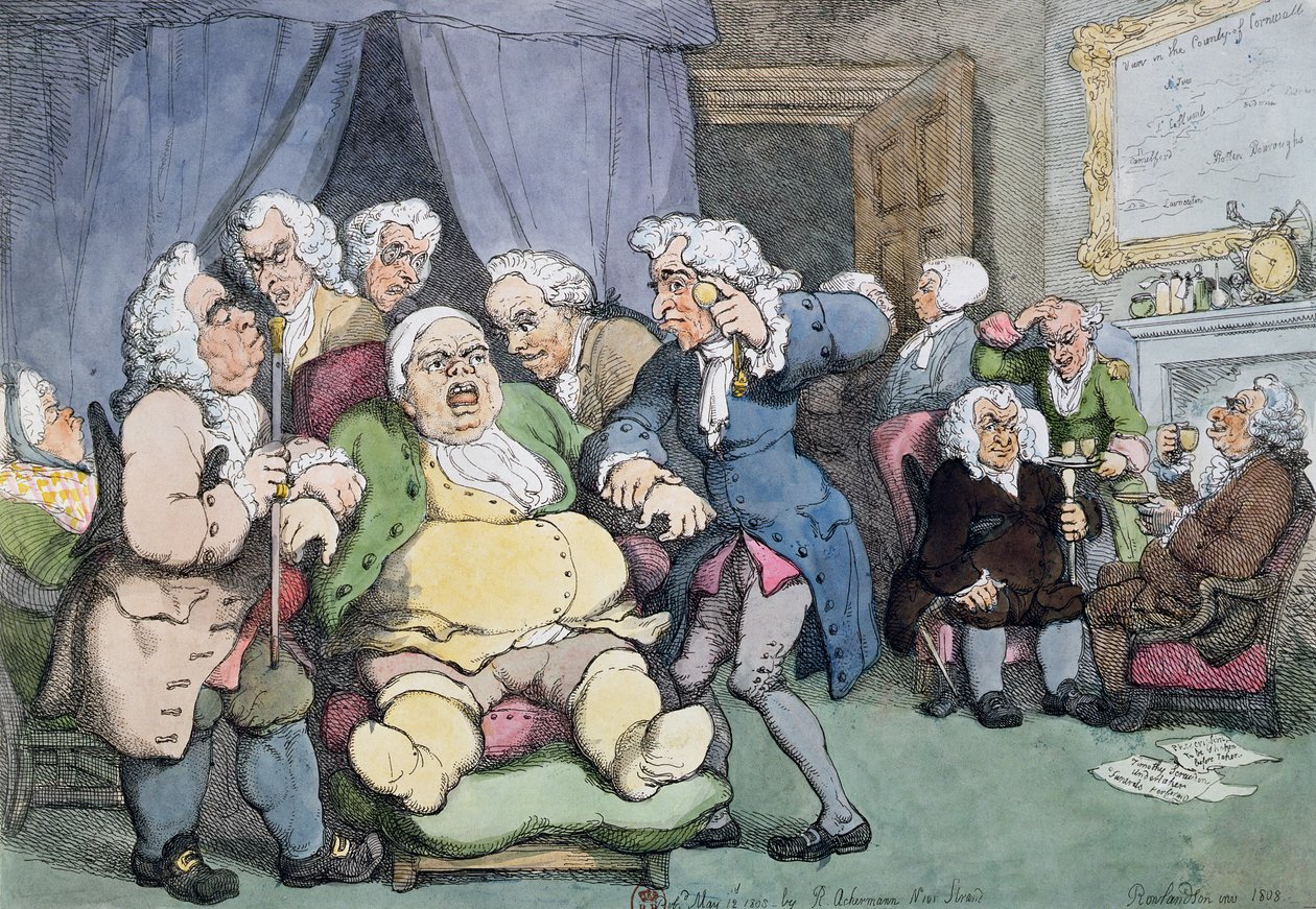 Het consult of laatste hoop, 1808 door Thomas Rowlandson