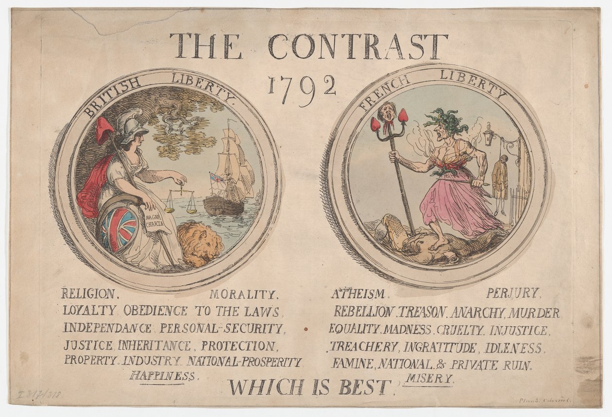 Het Contrast, december 1792 door Thomas Rowlandson