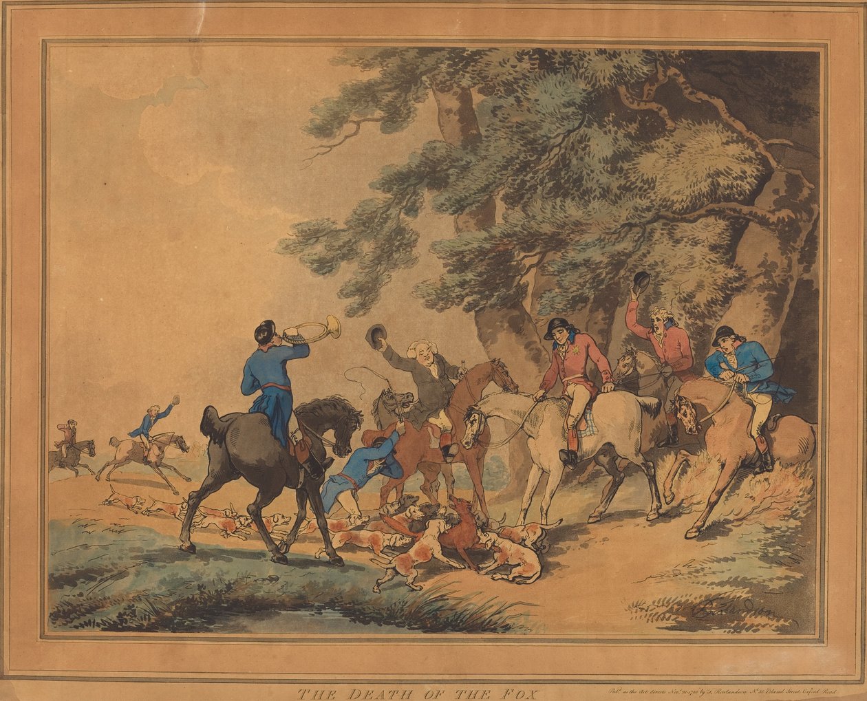 De dood van de vos door Thomas Rowlandson