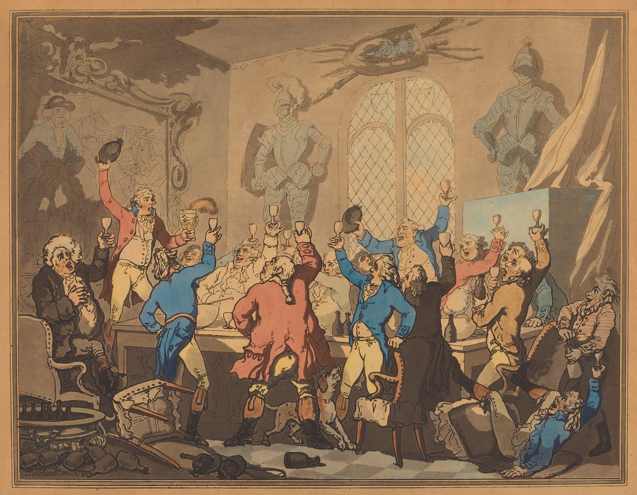 Het diner, 1787 door Thomas Rowlandson