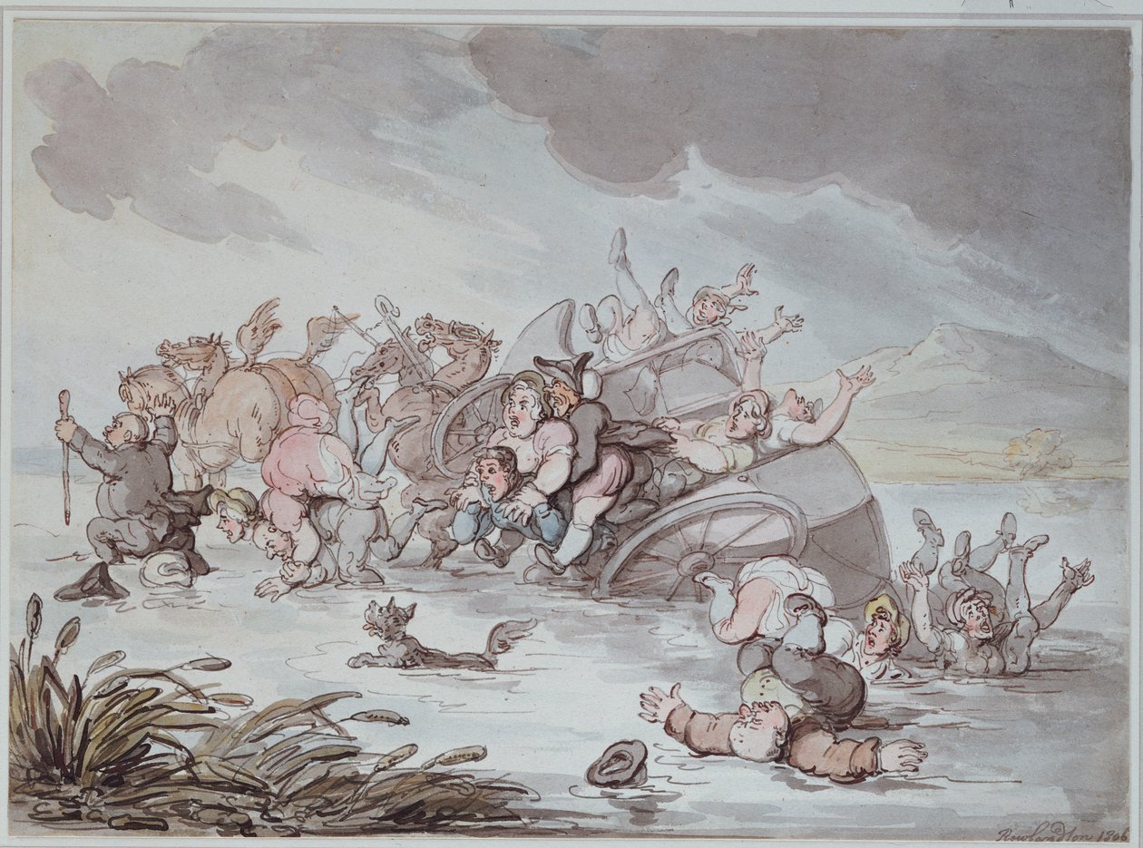 Het ongeluk, 1806 door Thomas Rowlandson