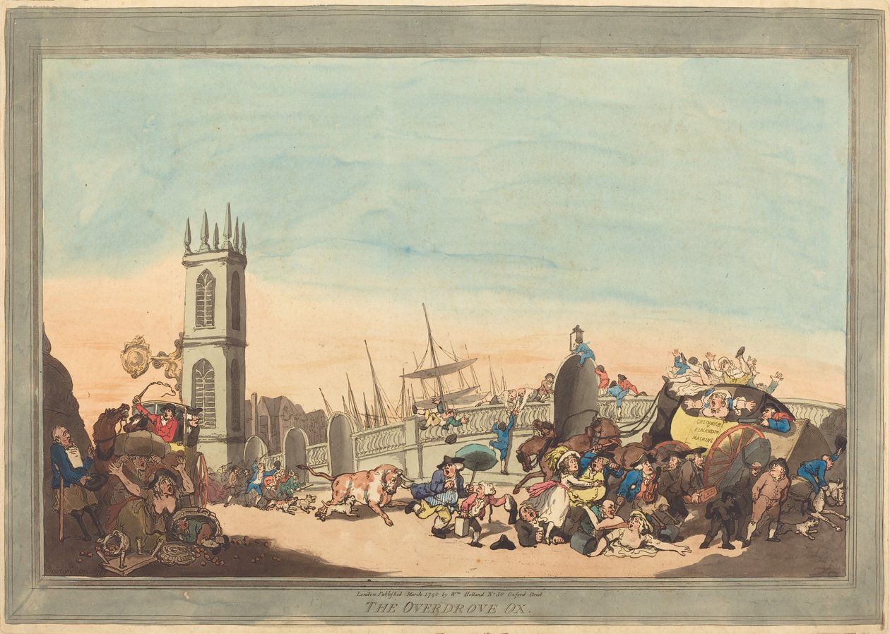De overgedreven os door Thomas Rowlandson