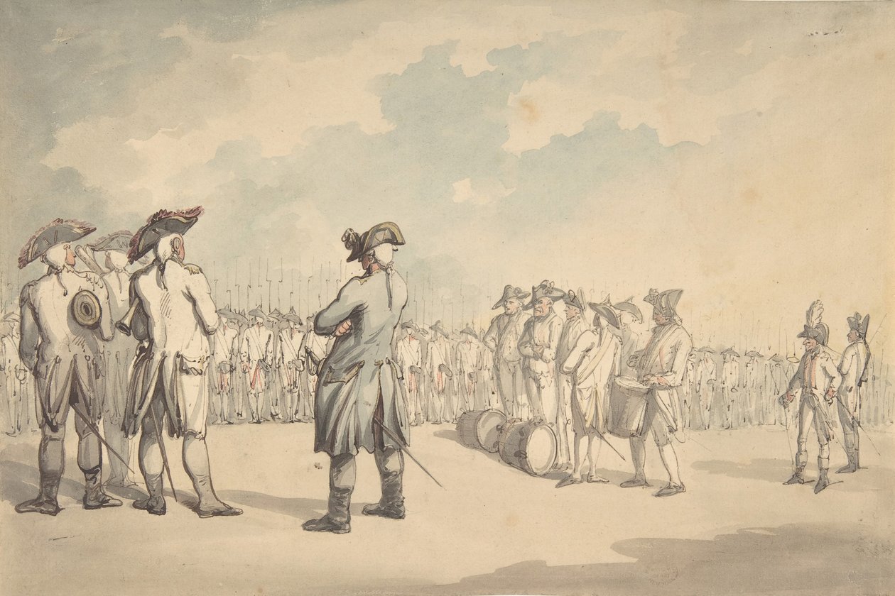 De Recensie, circa 1800 door Thomas Rowlandson
