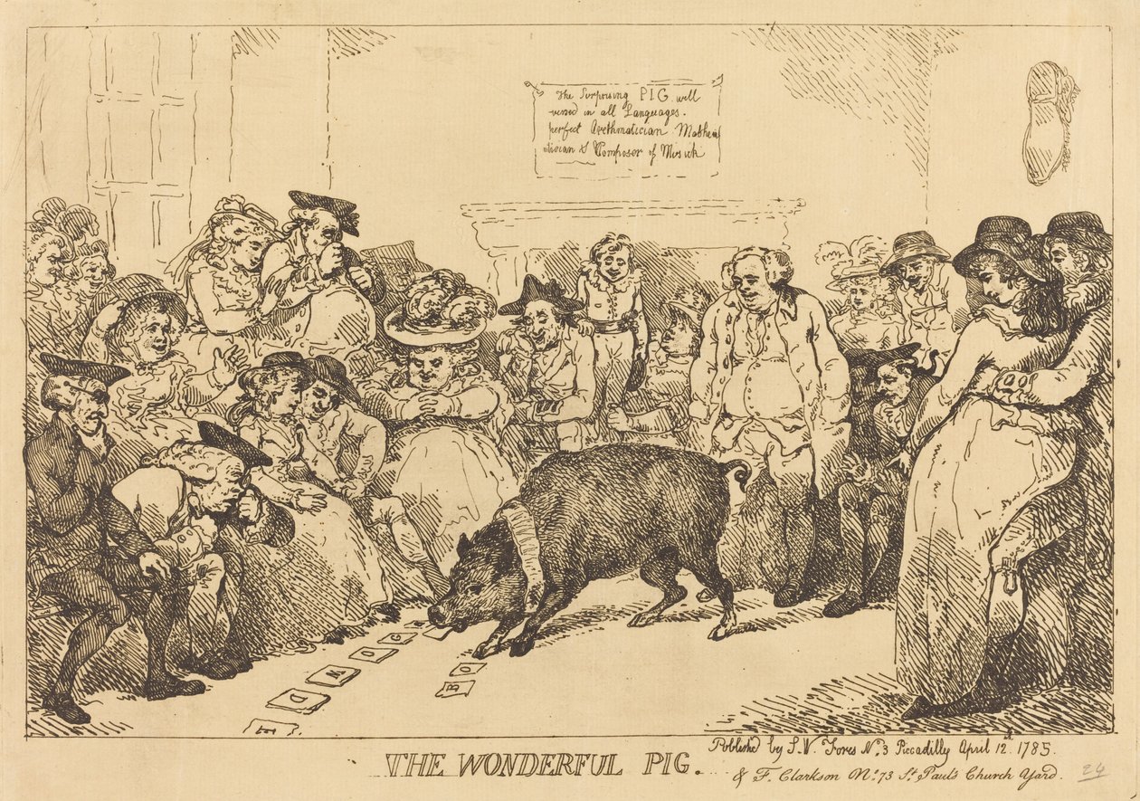 Het wonderbaarlijke varken door Thomas Rowlandson