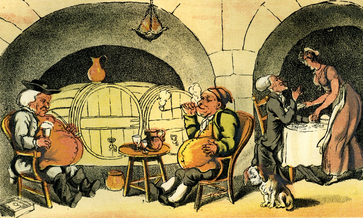 Het kelderkwartet door Thomas Rowlandson