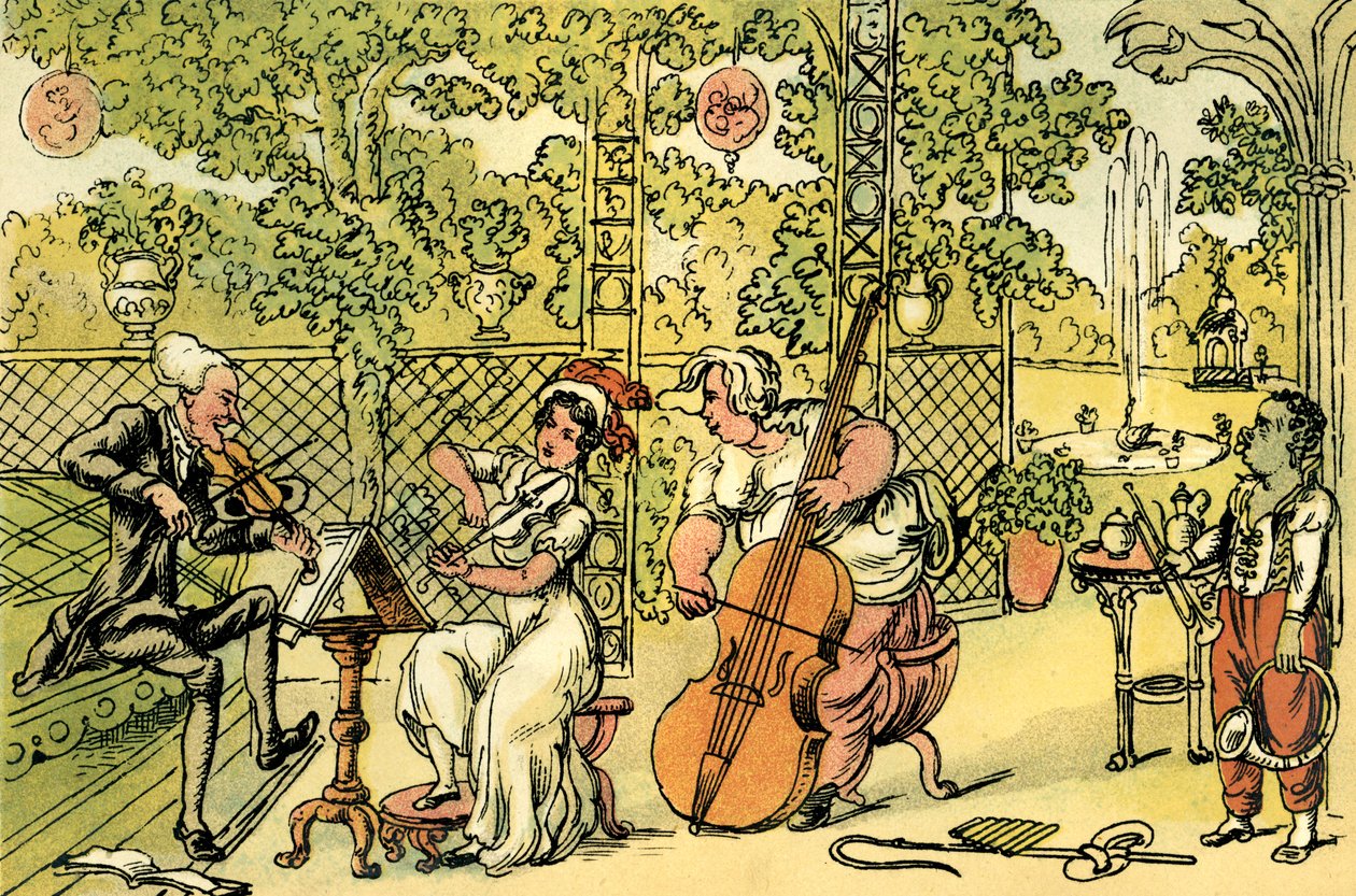 Het tuintrio door Thomas Rowlandson