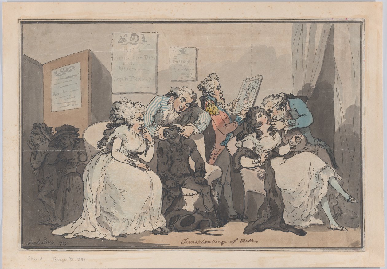 Transplanteren van tanden, 1787 door Thomas Rowlandson