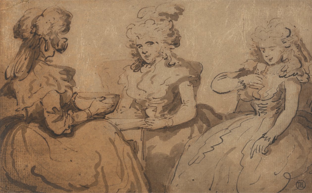 Vrouwen die punch drinken door Thomas Rowlandson