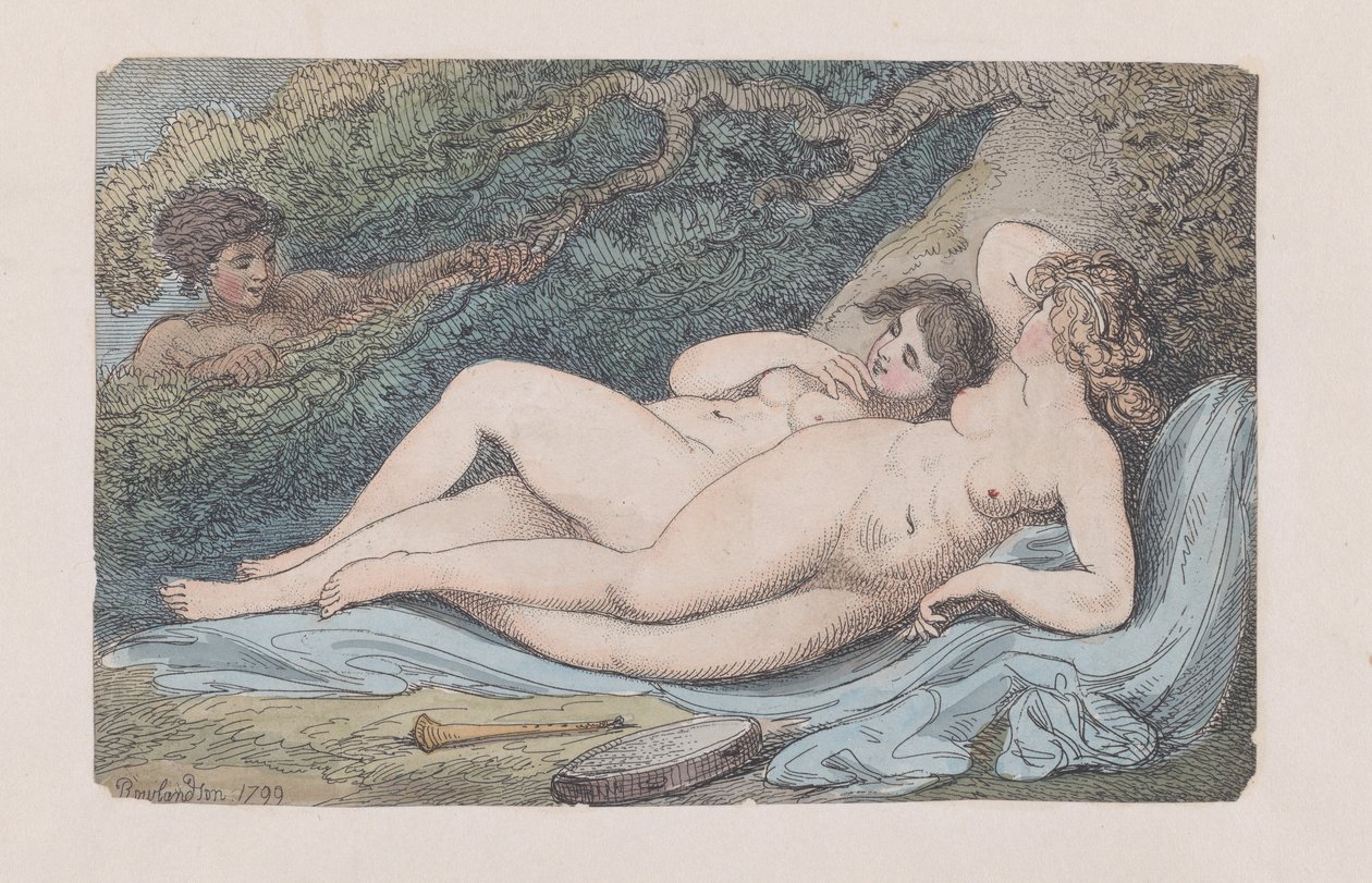 Bosnimfen De Ontdekking, 1799 door Thomas Rowlandson