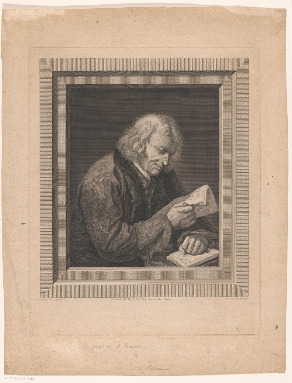 Portret van Benjamin Franklin (The politician) door Thomas Ryder (I)
