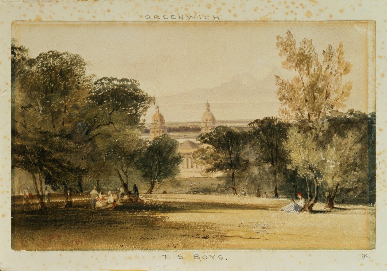 Greenwich Hospital vanuit het park, 1830 door Thomas Shotter Boys