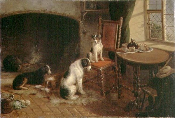 Interieur met Honden door Thomas Smythe
