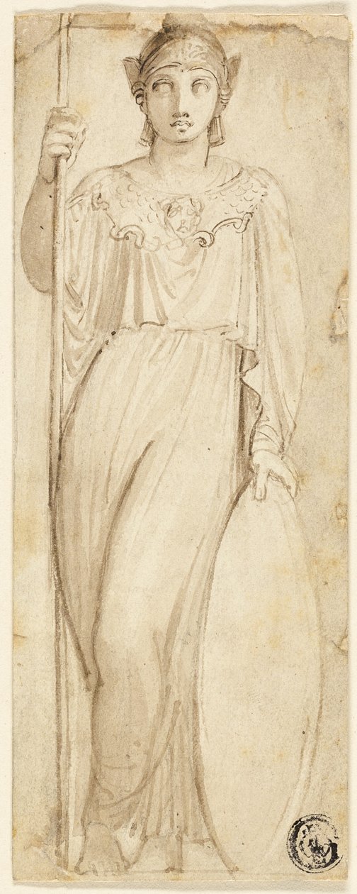 Athena, of Britannia geïdentificeerd als Athena door Thomas Stothard