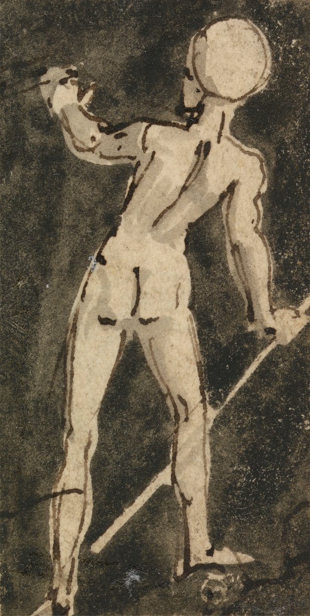 Achterkant van Naakt Figuur door Thomas Stothard