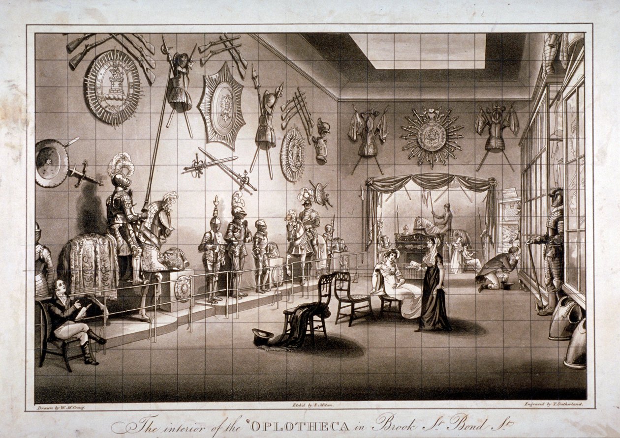 De Hoplotheca, Brook Street, Westminster, Londen, ca. 1810 door Thomas Sutherland