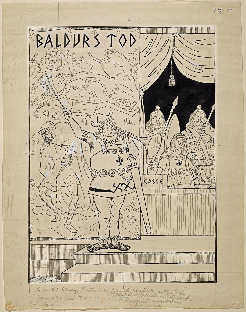 Concurrentie voor Oberammergau; Simplicissimus XXXV/8 door Thomas Theodor Heine