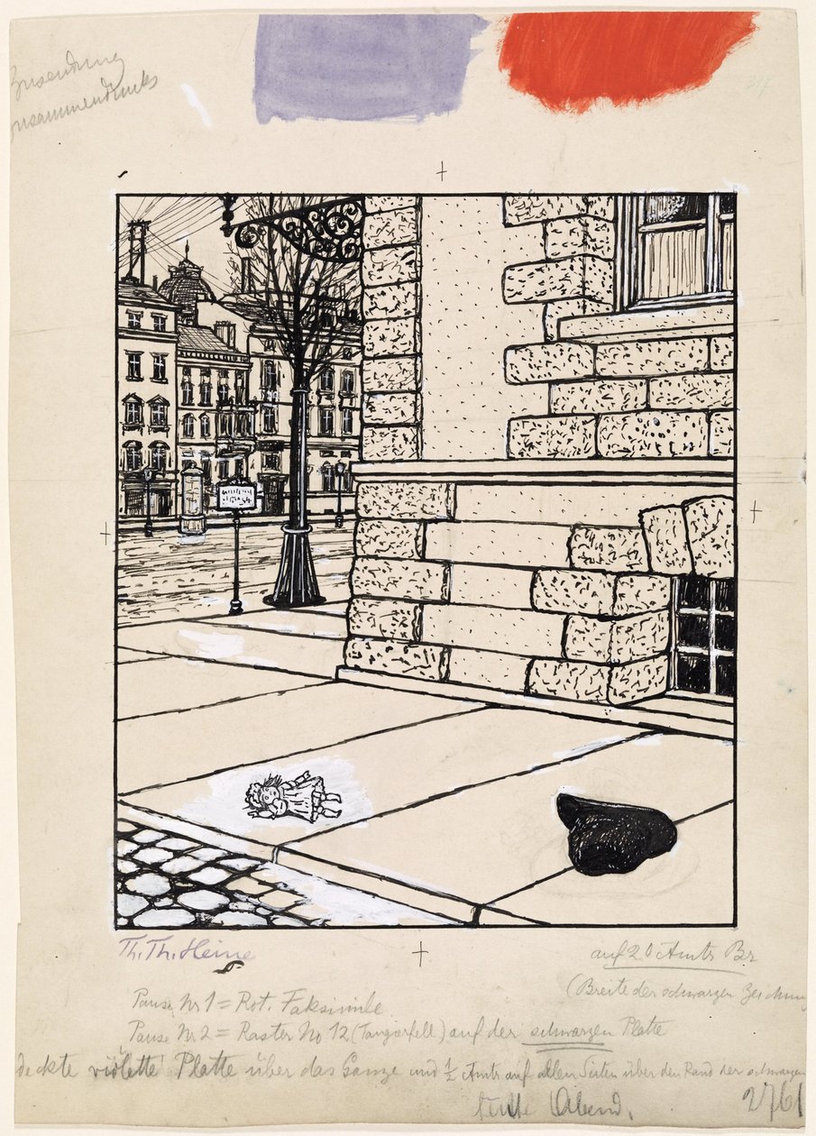 Na de Straatdemonstratie; Simplicissimus XIV/52 door Thomas Theodor Heine