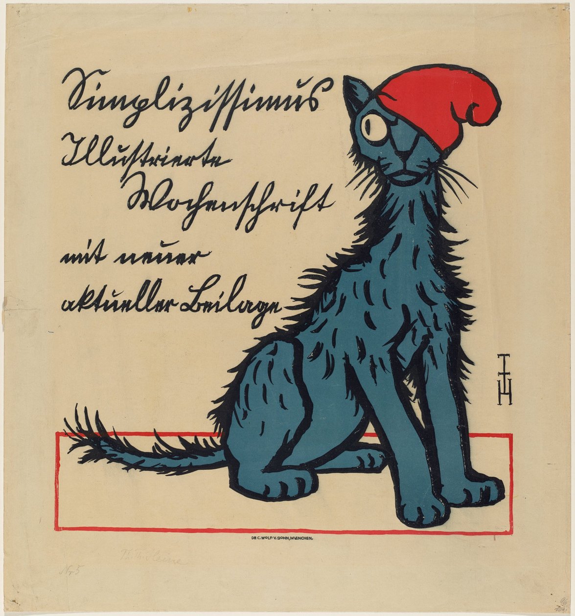 Reclameposter voor de Simplicissimus door Thomas Theodor Heine