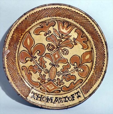 Staffordshire schaal, ca. 1680 door Thomas Toft
