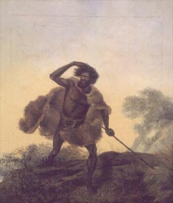 Aborigine met speer door Thomas Tyrwhitt Balcombe