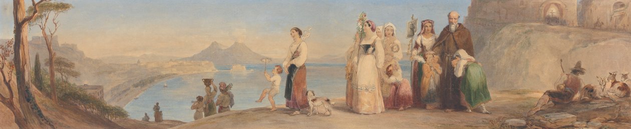 Festa di San Antonio, Baai van Napels door Thomas Uwins