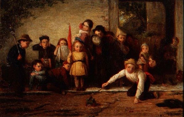 Vrijwilligers bij artillerieoefening door Thomas Webster
