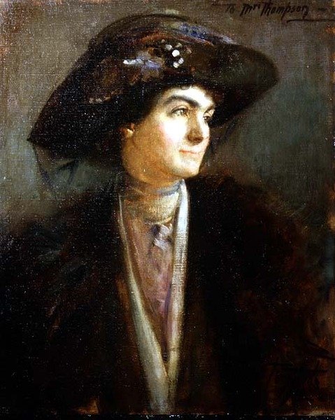 Borstbeeldportret van Mabel Persis door Thomas William Roberts