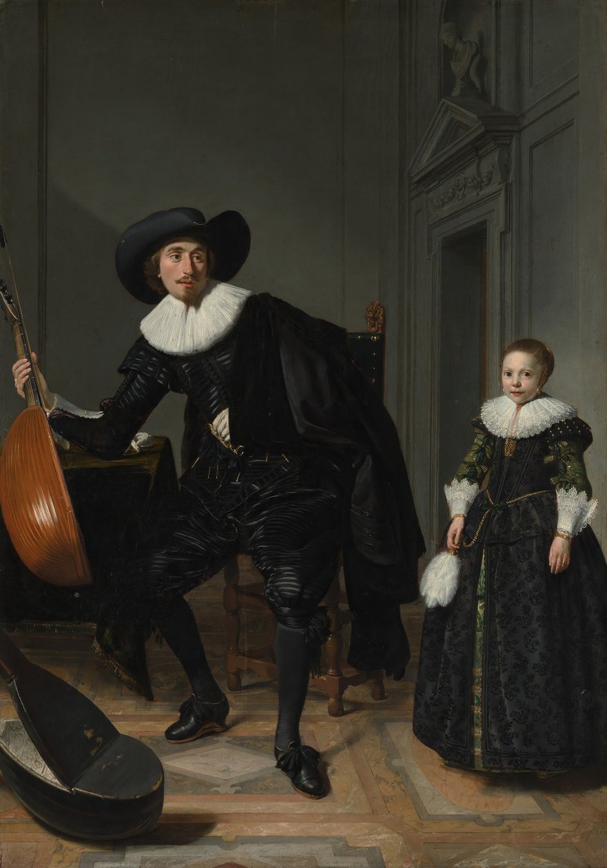 Een muzikant en zijn dochter door Thomas de Keyser