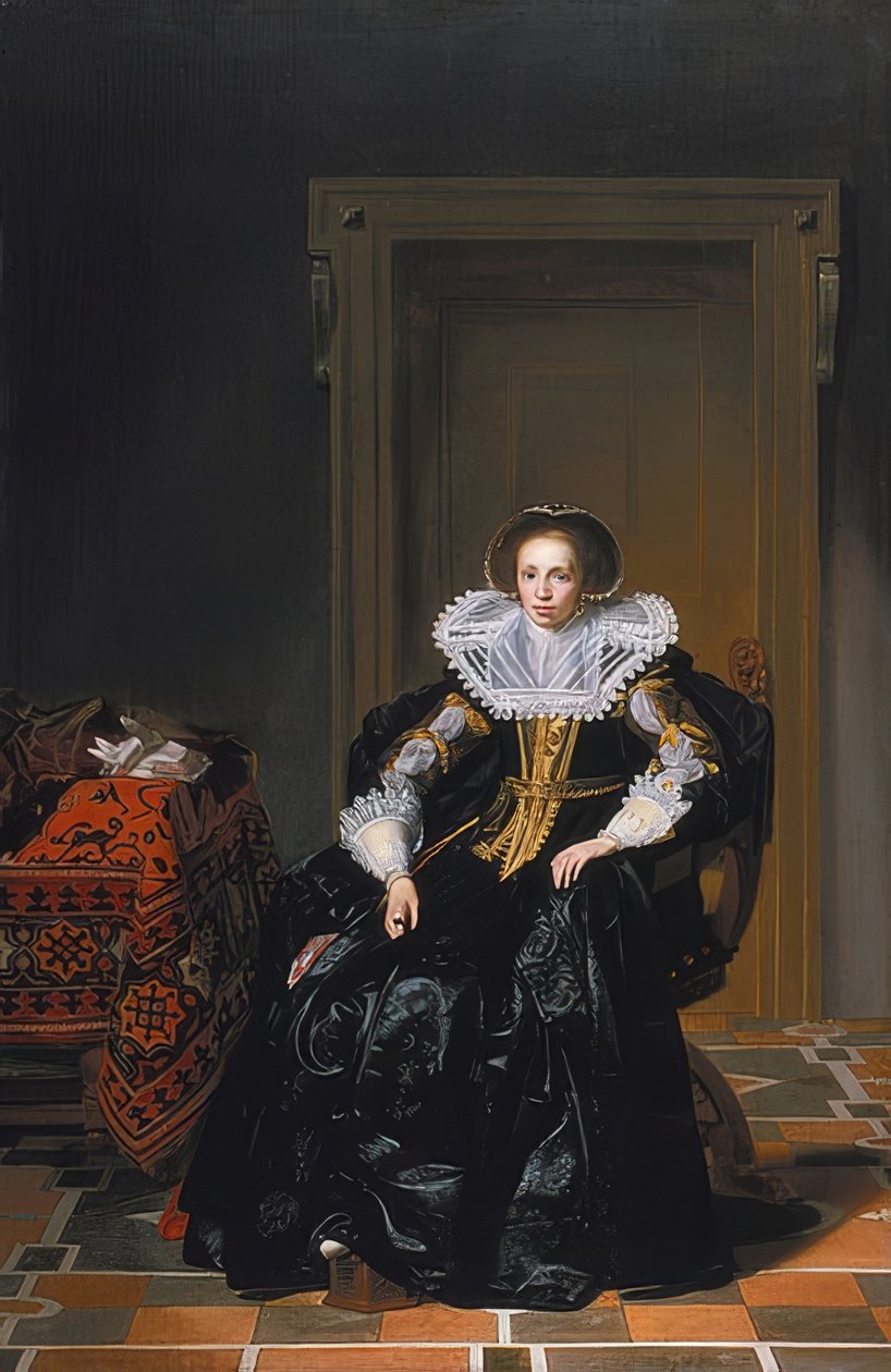 Portret van een dame door Thomas de Keyser