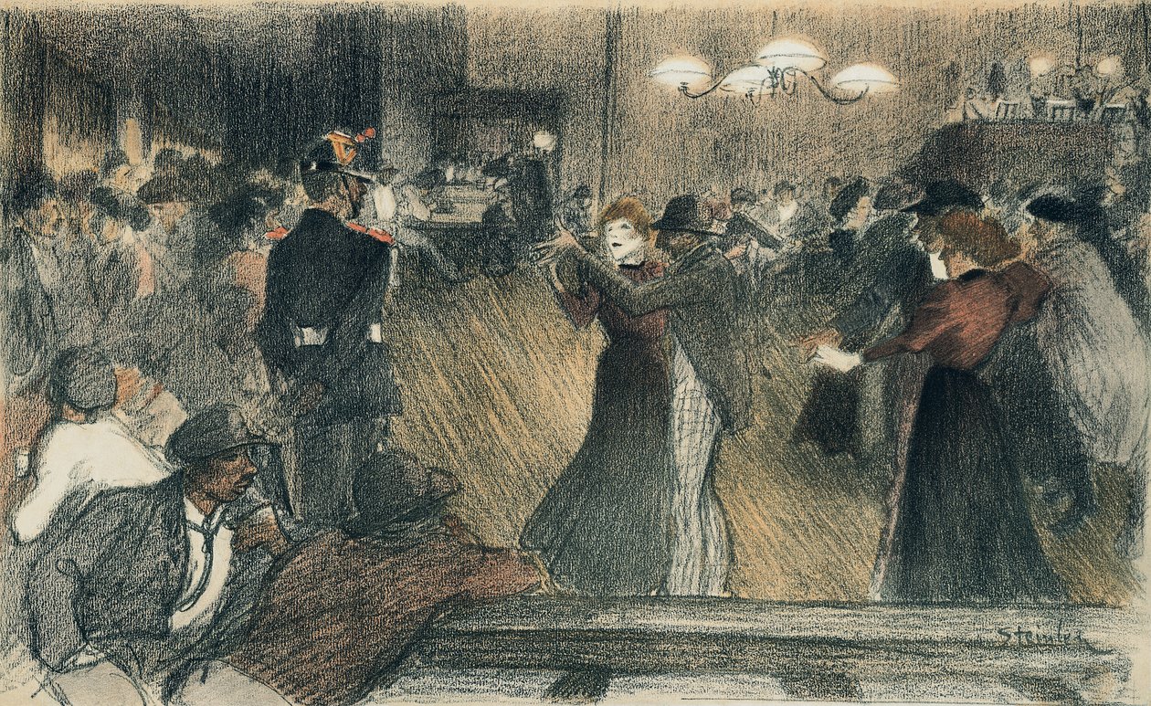 Bal bij de Barrière door Théophile Alexandre Steinlen