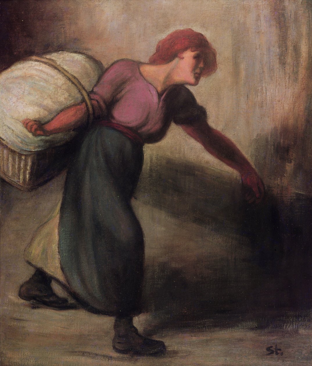 De Wasvrouw, 1894 door Théophile Alexandre Steinlen