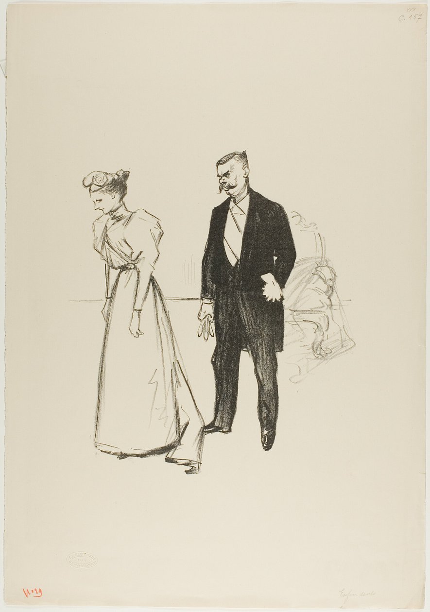 Eindelijk alleen! door Théophile Alexandre Pierre Steinlen