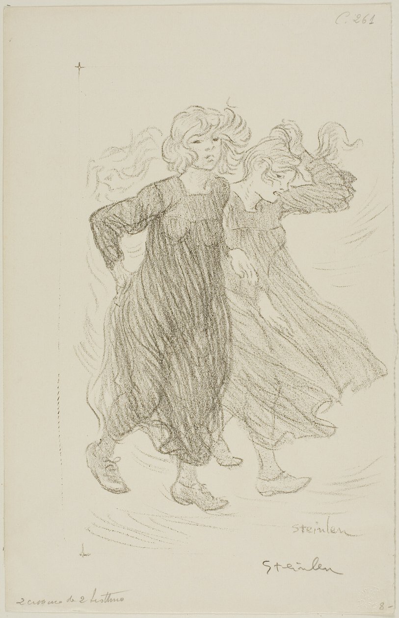 Windvlaag door Théophile Alexandre Pierre Steinlen