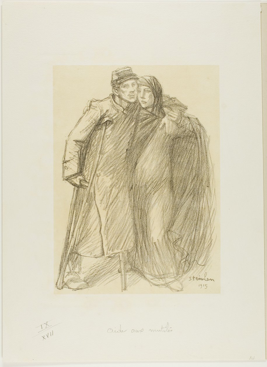 De gewonden helpen door Théophile Alexandre Pierre Steinlen