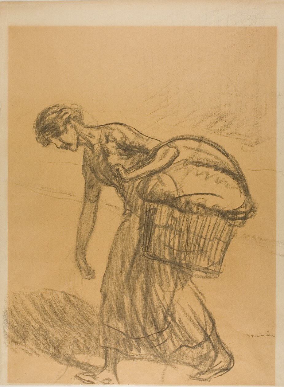 Wasvrouw door Théophile Alexandre Pierre Steinlen