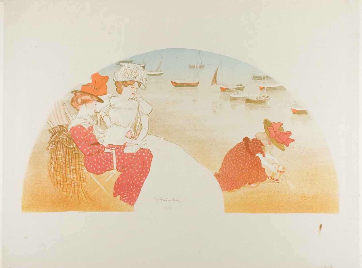 Op het strand door Théophile Alexandre Pierre Steinlen