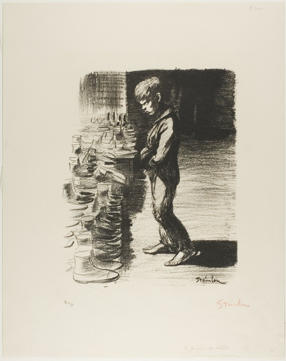 Over laarzen door Théophile Alexandre Pierre Steinlen