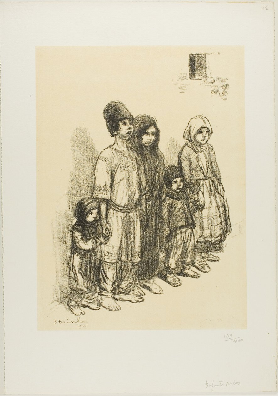 Servische kinderen door Théophile Alexandre Pierre Steinlen