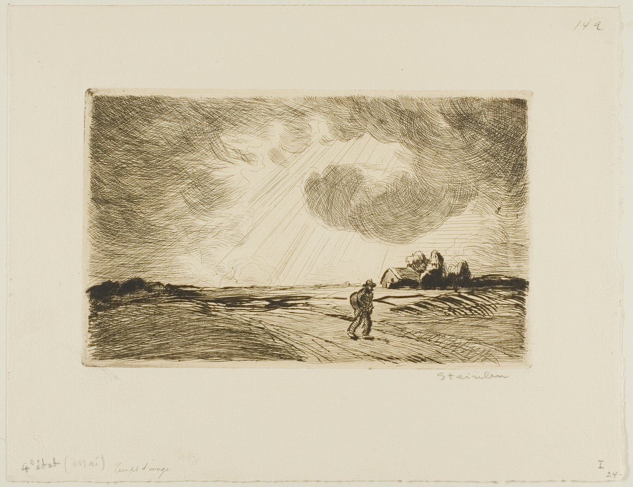 Stormachtig weer door Théophile Alexandre Pierre Steinlen